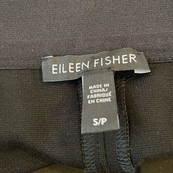 Eileen‎ Fisher Lamb Leather Suede Pants Small Black Pull On Stretch Soft - Picture 5 of 9